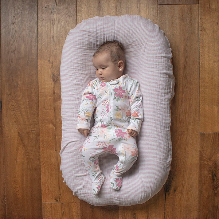 Funda Nido Muselina Rayita Rosa - Image 5