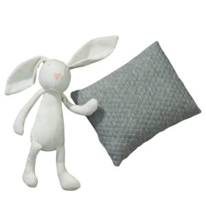 Caja peluche conejo con mini almohada