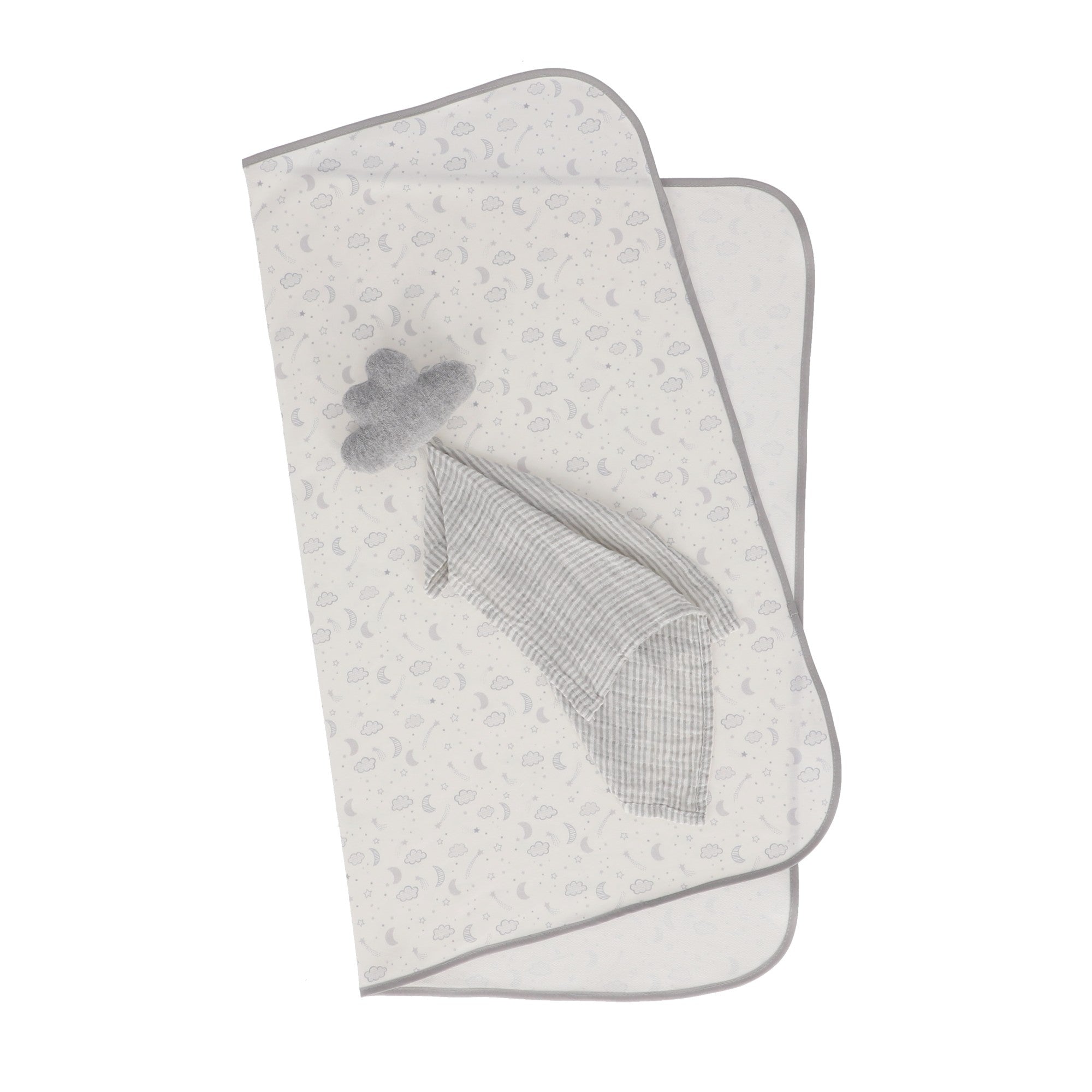 Set frazada con trapo de apego luna y estrella gris - Image 4
