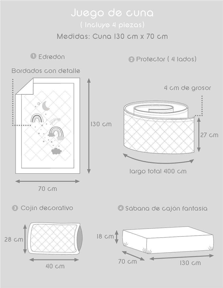Juego de Cuna Arcoíris y Nubes - Image 6