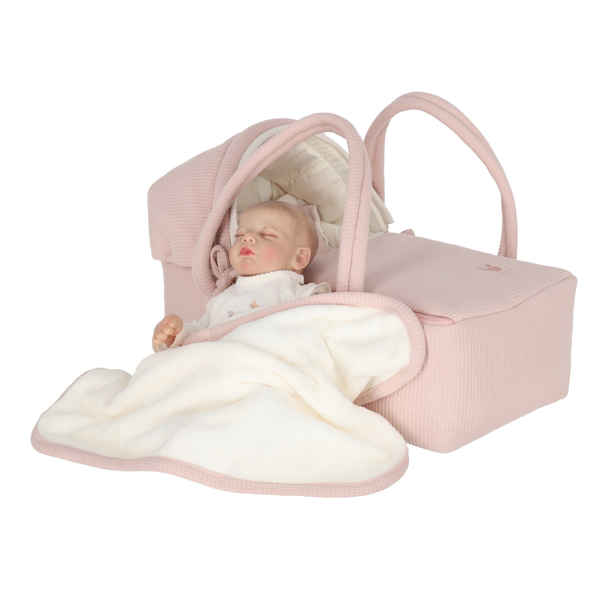 Set Bambineto muñeca cuadritos rosa y cobija - Image 4