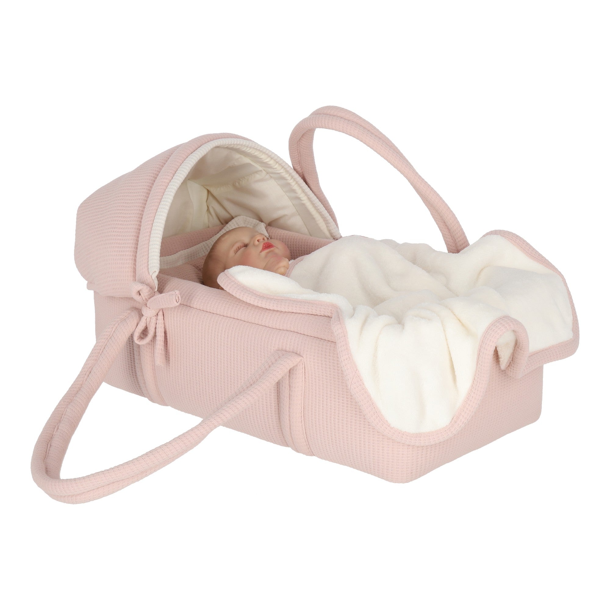 Moises muñeca rosa cuadritos con cobija - Image 4