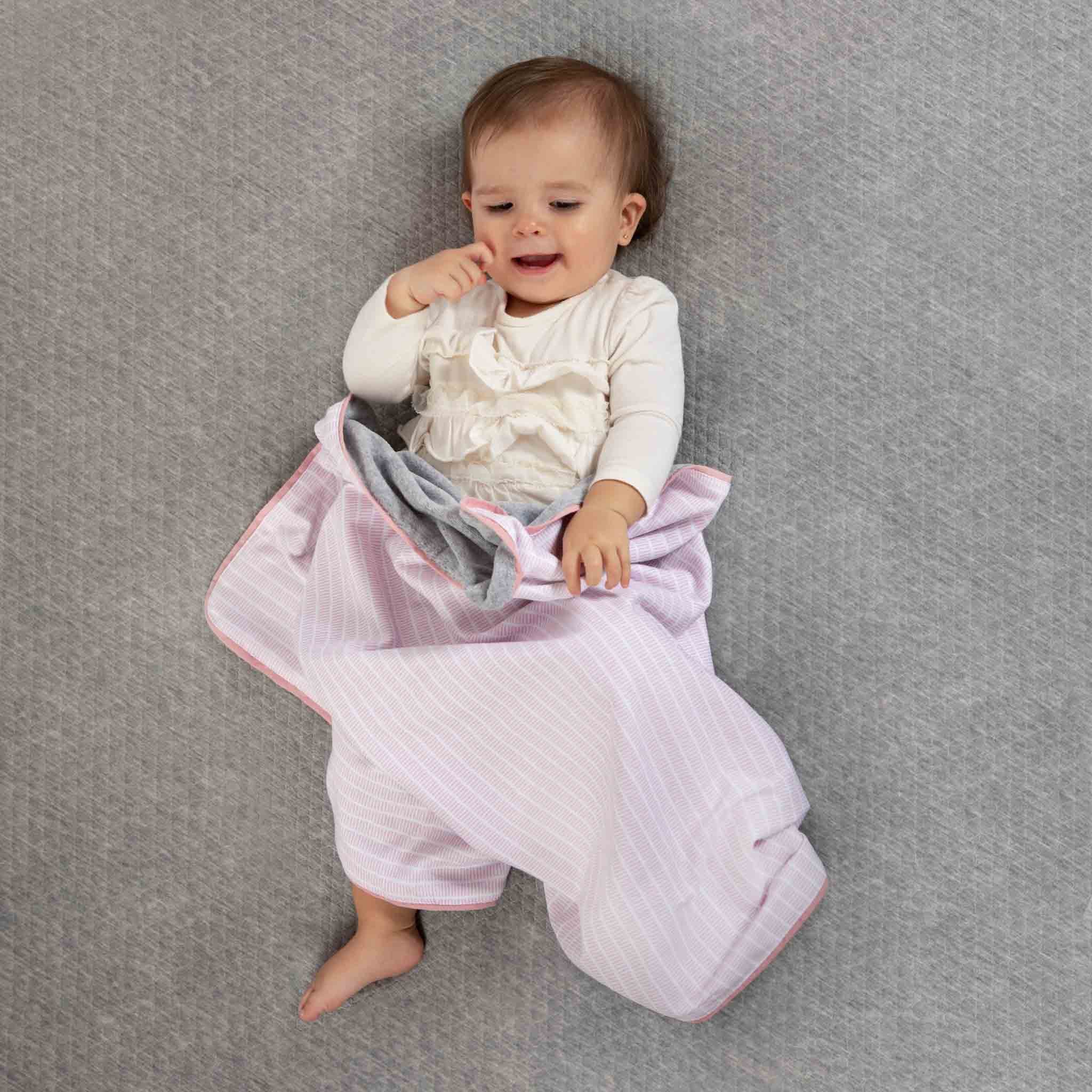 Cobija para bebé Camiseta Raya Rosa