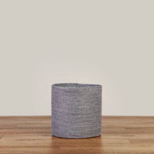 Cesto Tejido Gris Mediano