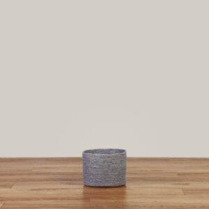 Cesto Tejido Gris Chico Alto