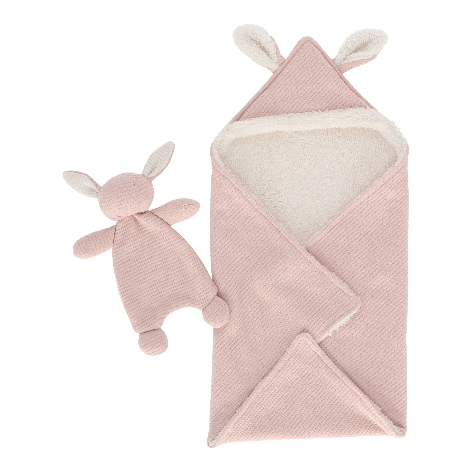 Set cobija conejo rosa con trapito - Image 2
