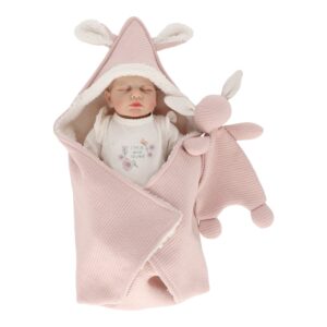 Set cobija conejo rosa con trapito