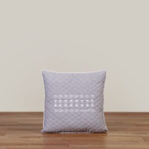 Cojín decorativo cuadrado Greca Gris