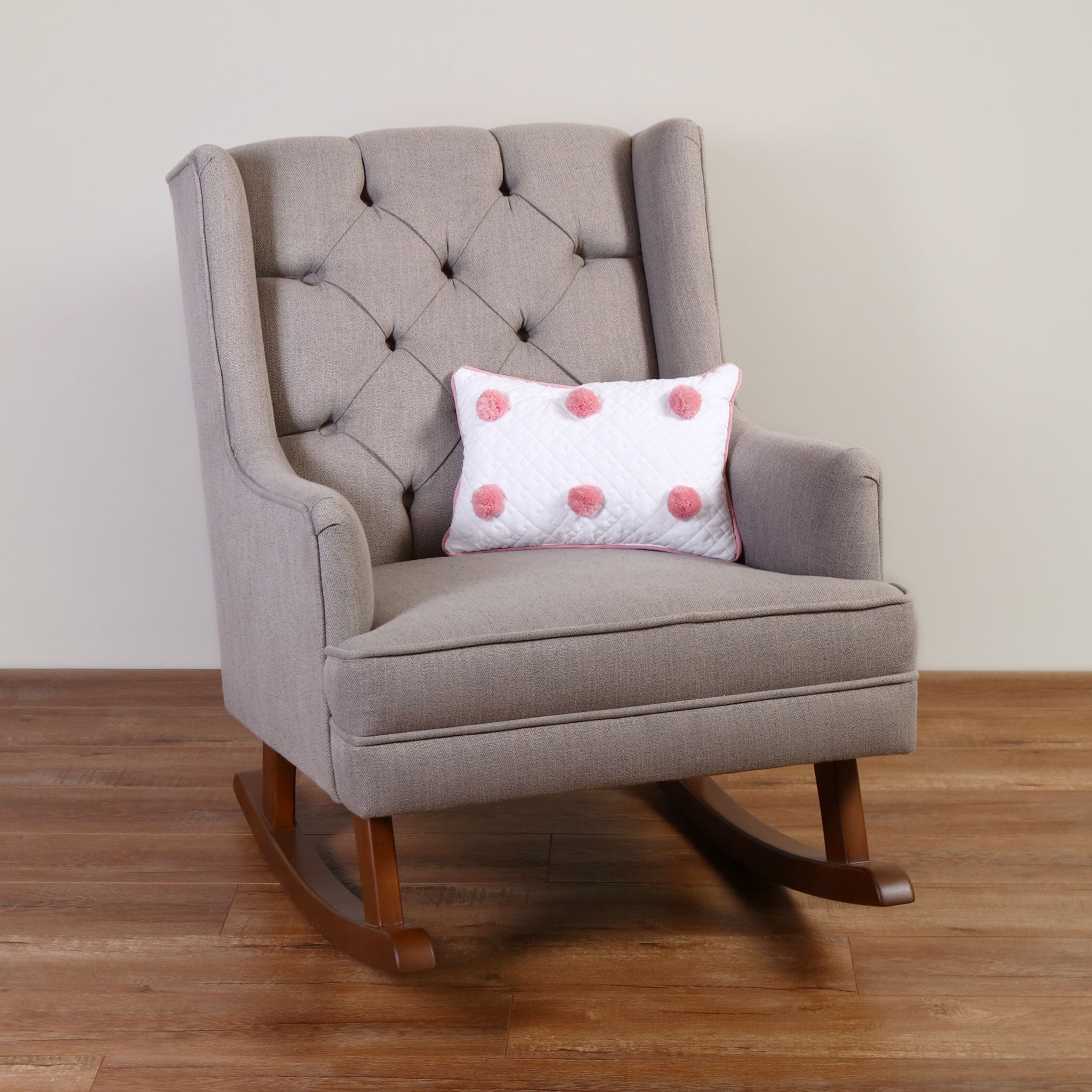 Cojín decorativo rectángular Blanco Pompón Rosa Palo - Image 2