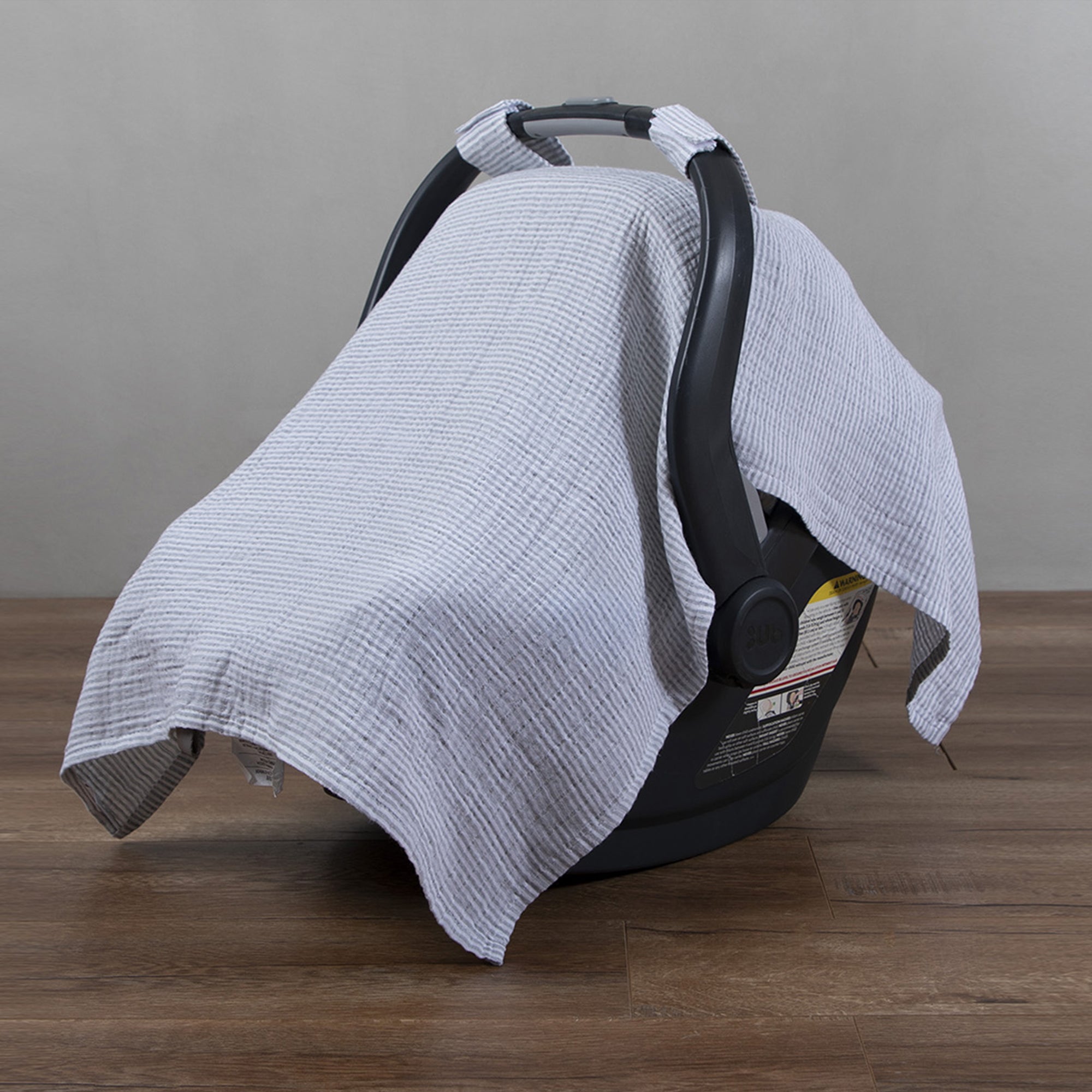 Cubre portabebé Muselina rayas gris - Image 3