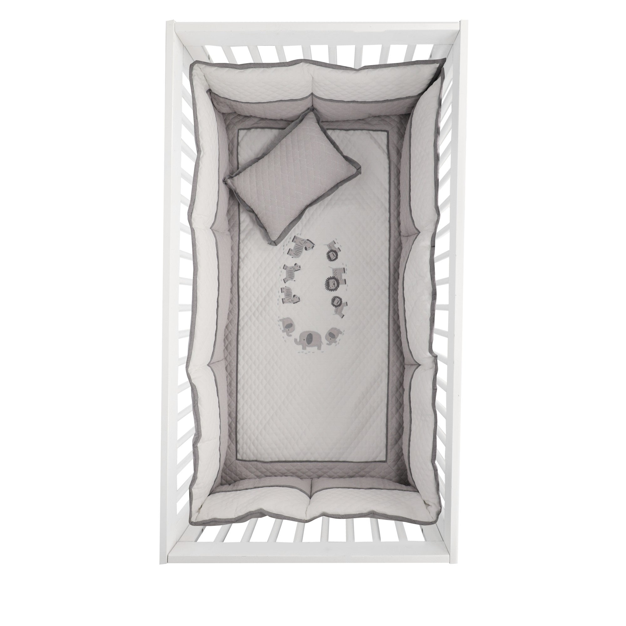 Juego de Cuna Medallón Selva gris