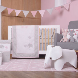 Juego de Cuna Elefante Rosa