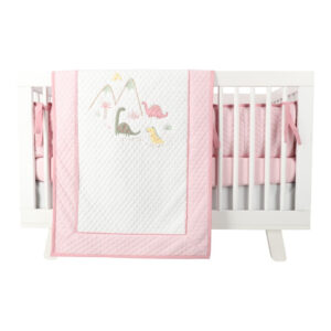 Juego de Cuna Dinosaurio rosa