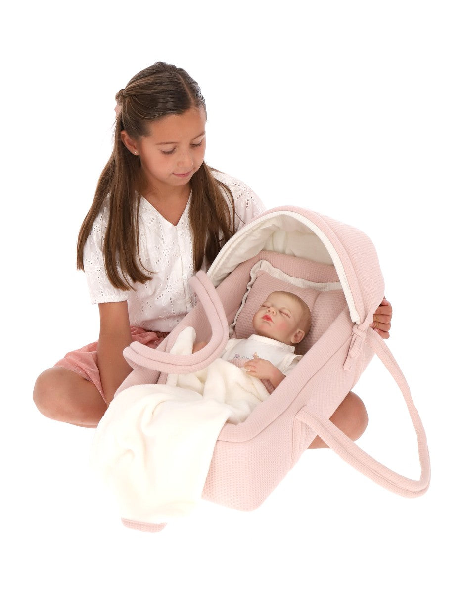 Moises muñeca rosa cuadritos con cobija - Image 2