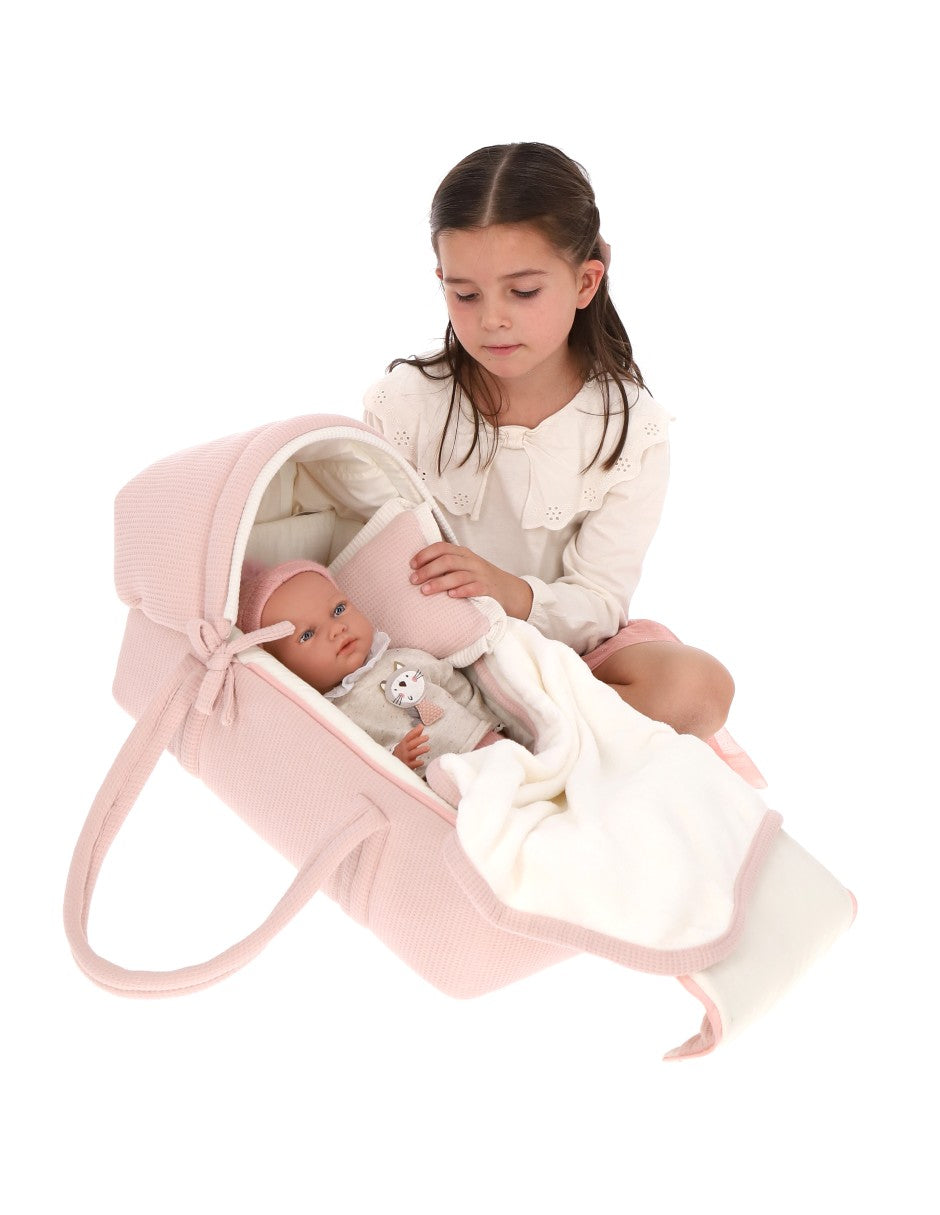 Set Bambineto muñeca cuadritos rosa y cobija - Image 7