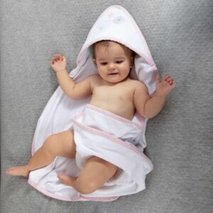 Toalla para bebé Capitonada Círculo Rosa