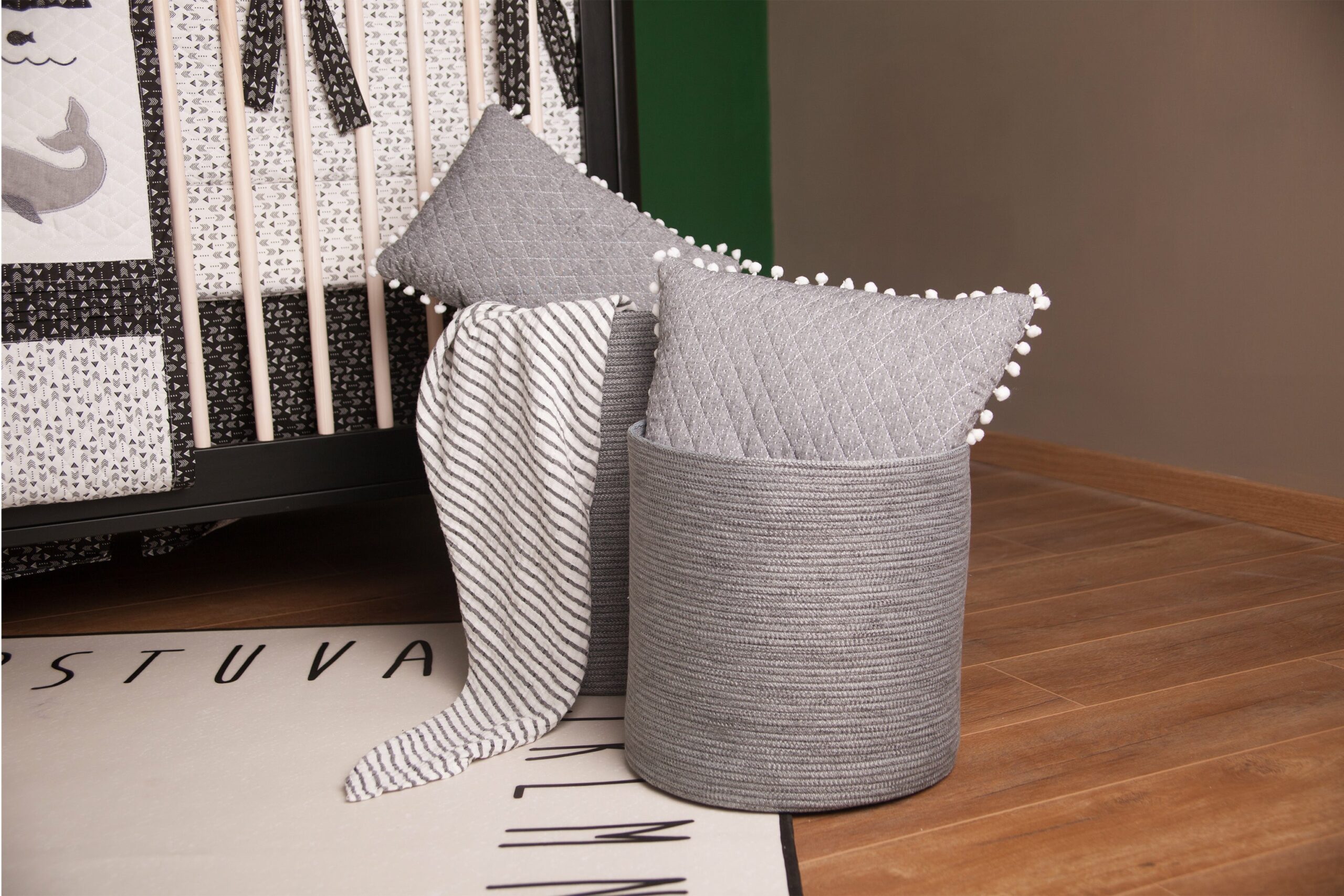 Cesto Tejido Gris Mediano - Image 3