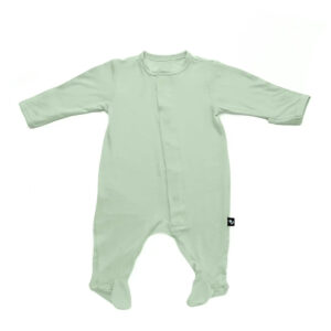Mameluco magnético con pie - Verde Salvia Suave, 0-3M (3.5 - 5.5 kg)