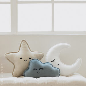 Set de Estrella Beige, Lunita Blanca & Nube Azul