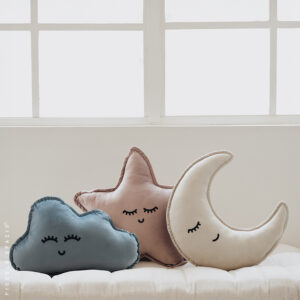 Set de Estrella Rosa, Lunita Beige & Nube Azul