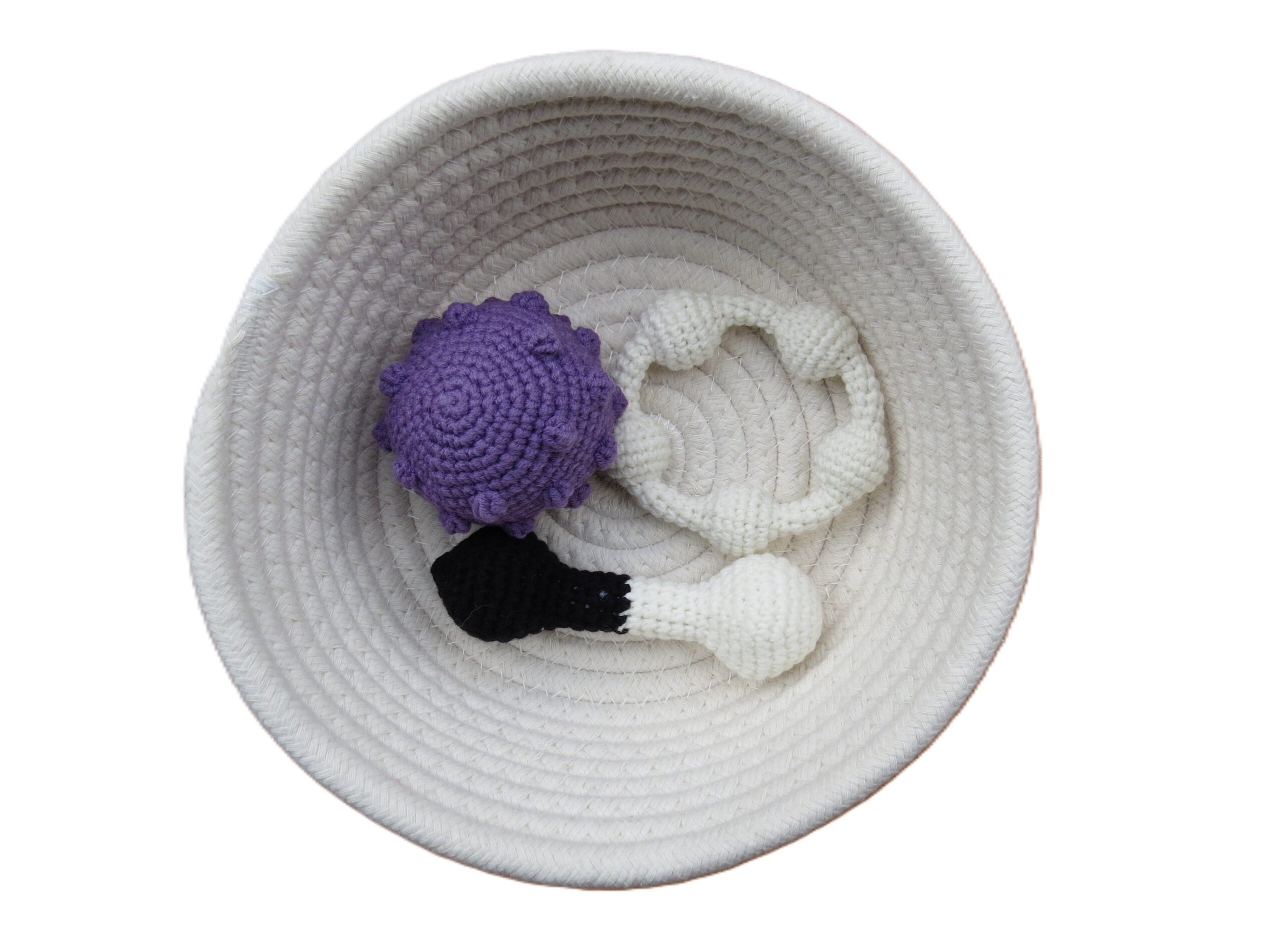 Canasta de sonajas (crochet) (hogar)
